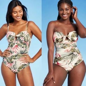 Kona Sol Bandeau Pique High Coverage Swimsuit
